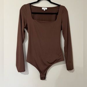 Brown Long Sleeve Bodysuit
